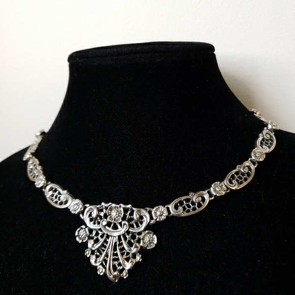 Vintage Mid Century Revival Filigree Ornate Choker - Picture 7 of 15